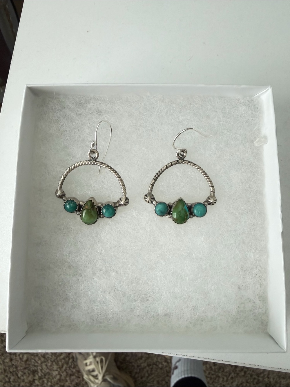 New Sterling turquoise earrings